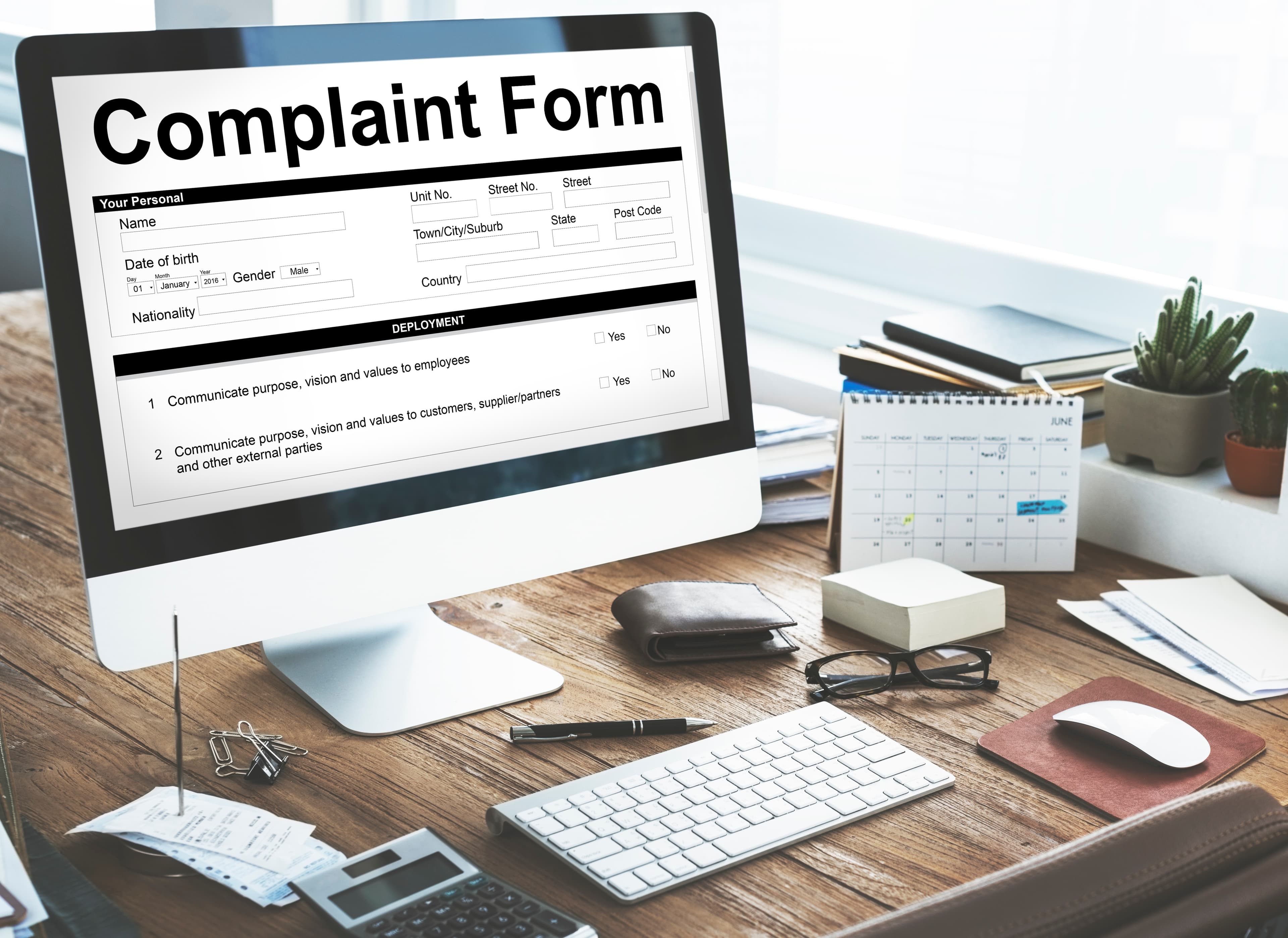Customer complaint form on a computer screen — the kind of feedback our audit decodes